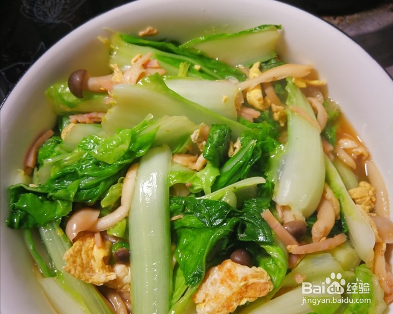 简单易学的蘑菇烩青菜