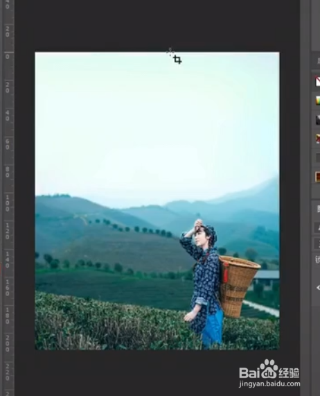 PS如何把横图改成竖图