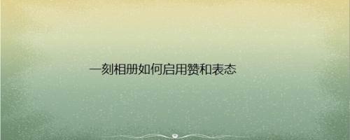 一刻相册如何启用赞和表态