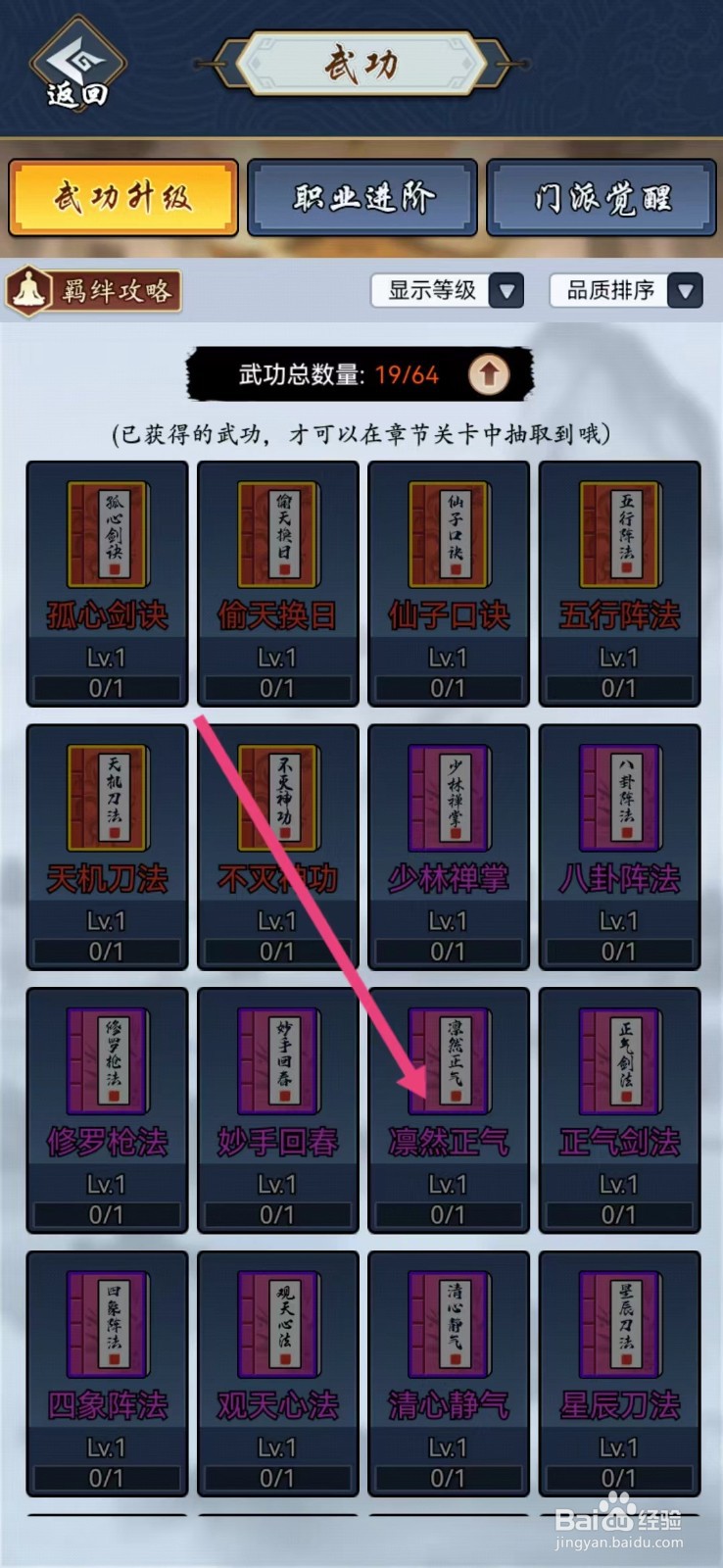 剑侠风云如何查看【凛然正气】