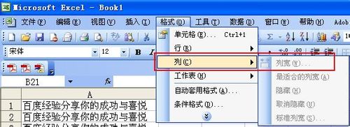 excel怎样固定列宽?