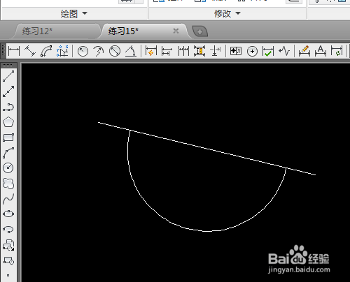 CAD修剪打断圆部分线段的方法