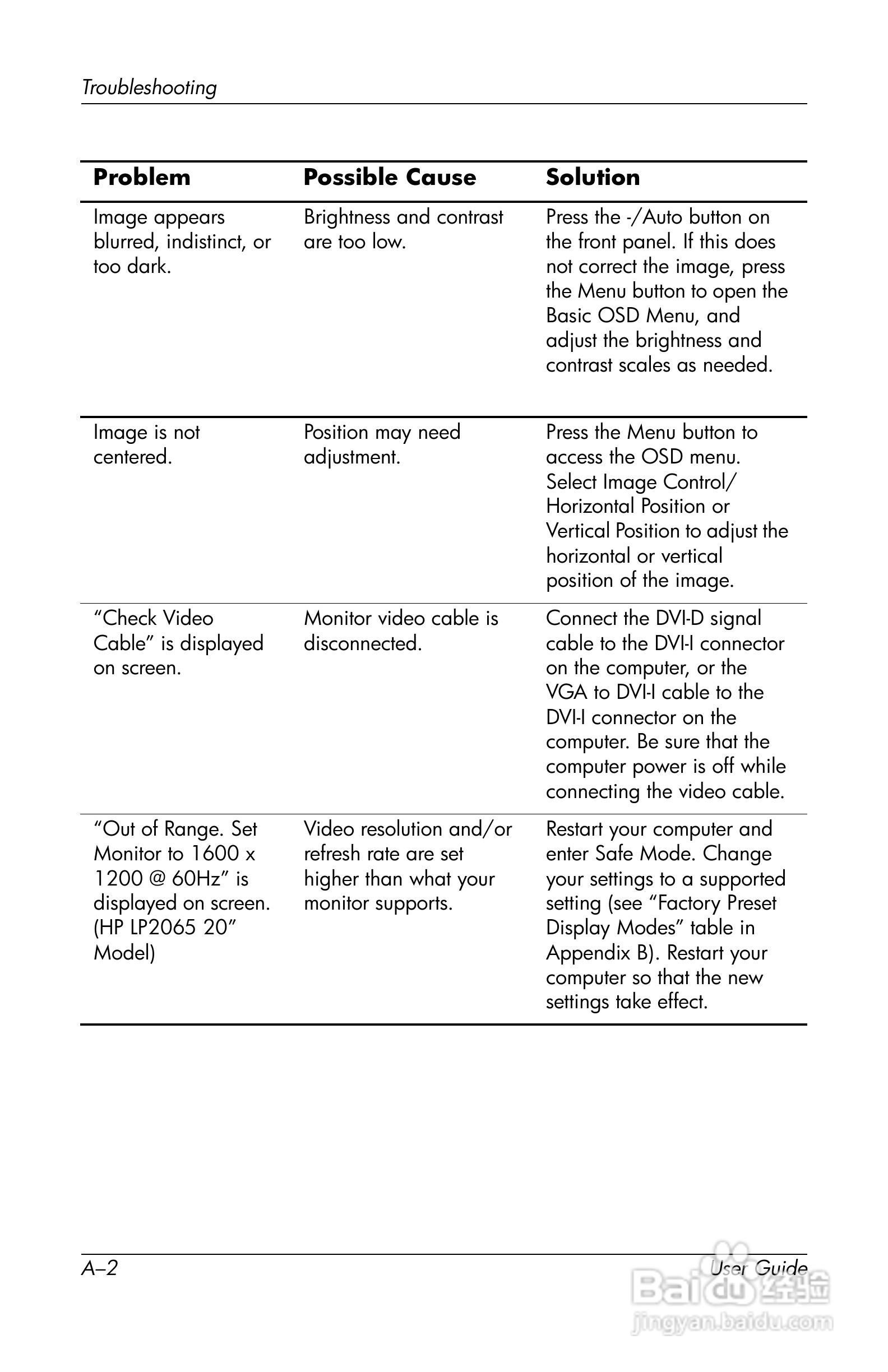 HP LP2065 20/LP2465 24/LCD显示器用户手册:[6]