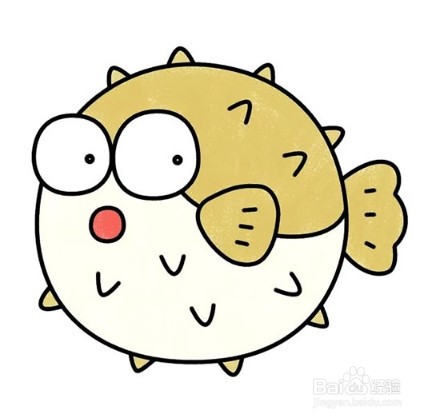 怎么画出卡通版的河豚