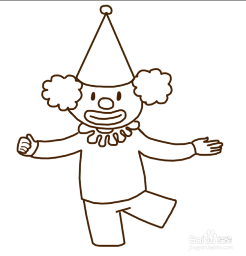 一个正在表演的小丑的简笔画