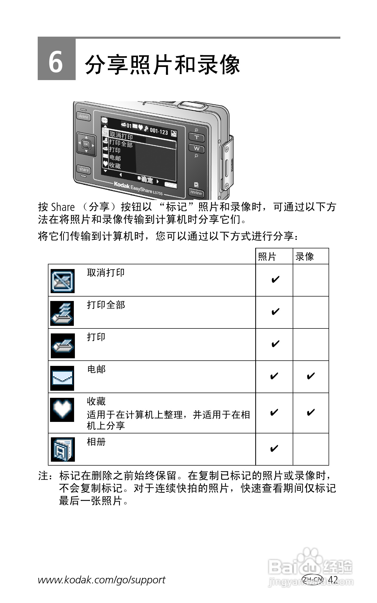 柯达EasyShare LS755变焦数码相机使用说明书:[5]