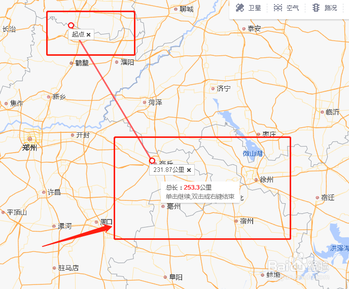 如何在高德地图上进行测距？