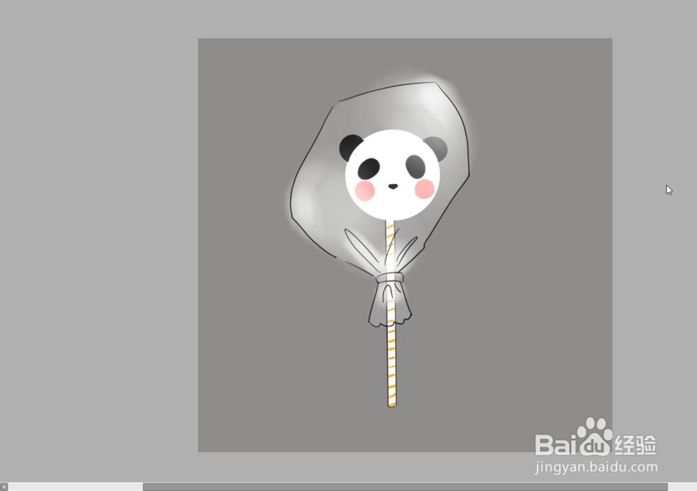 如何画超可爱的熊猫棒棒糖