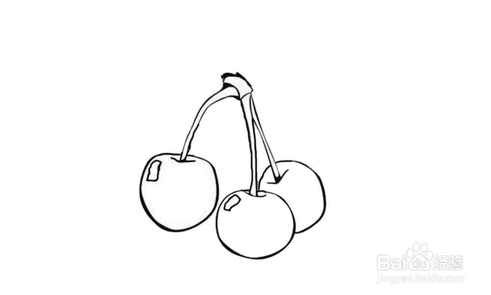 如何画一个小樱桃