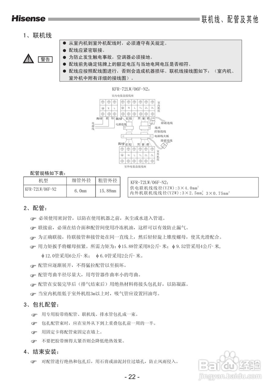 海信KFR-72LW/06F-N2空调器安装使用说明书:[3]