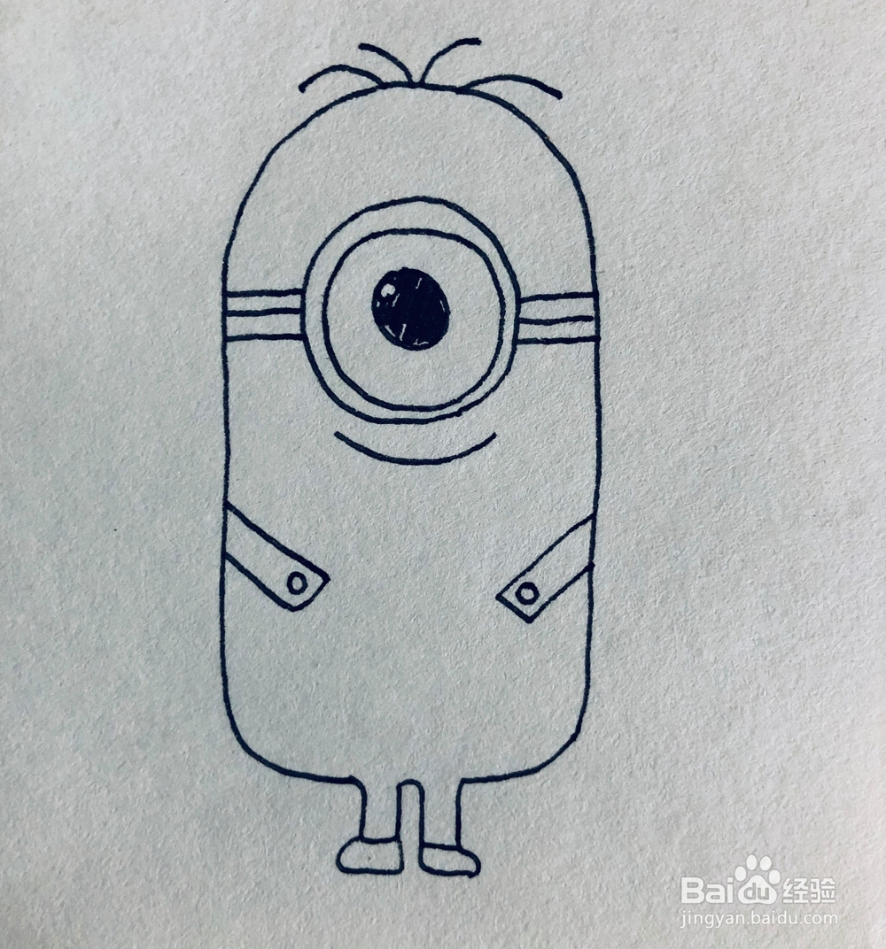 怎么绘画可爱的小黄人卡通简笔画？