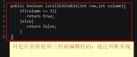 java如何实现Jtable指定列不可编辑