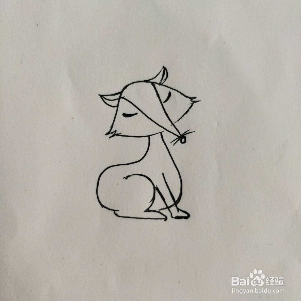 怎么画狐狸的卡通简笔画