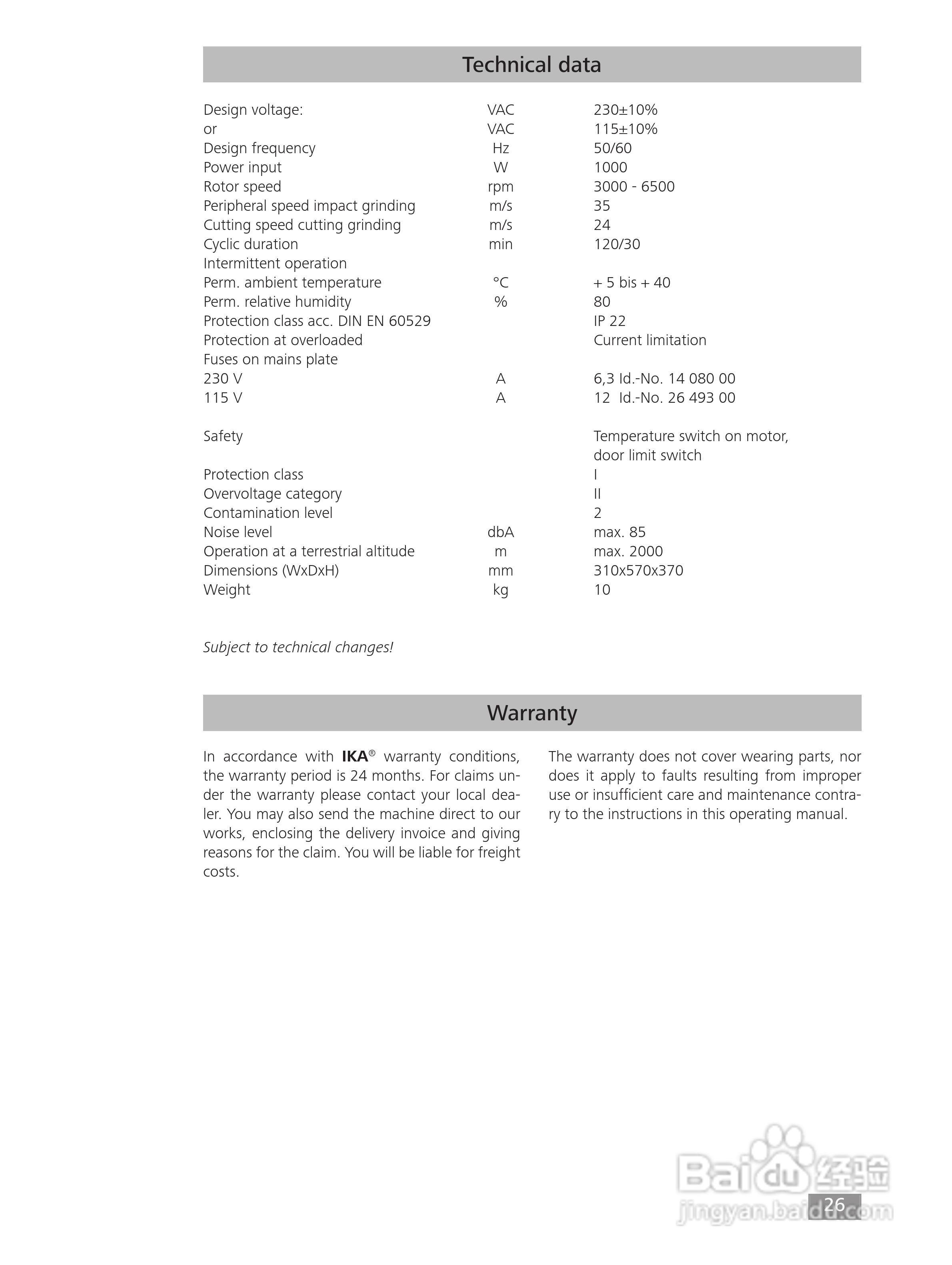 IKA MF10精细研磨机使用说明书:[3]