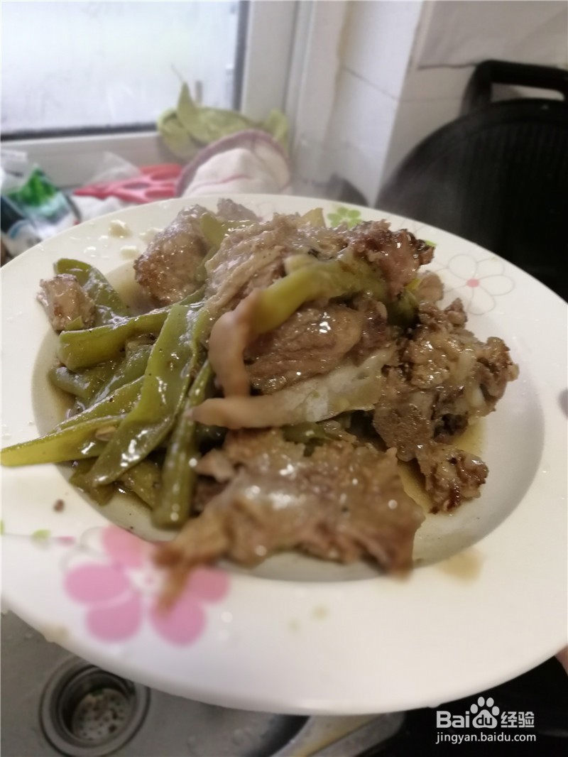 笨猪排炖豆角