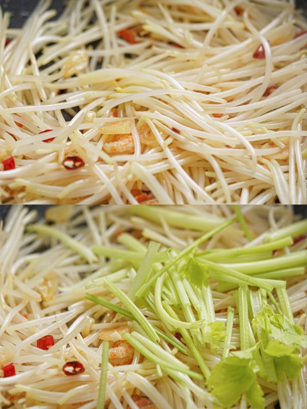 海米芹菜炒豆芽