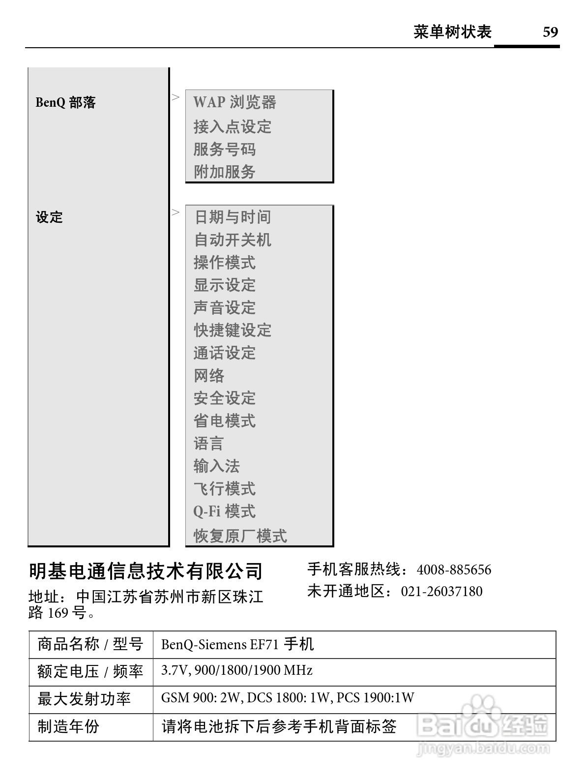 明基EF71手机使用说明书:[6]