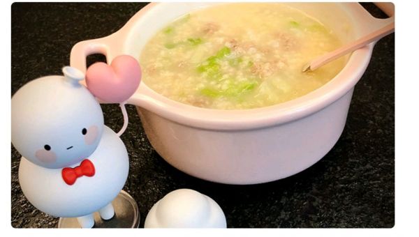 青菜猪肉小米粥