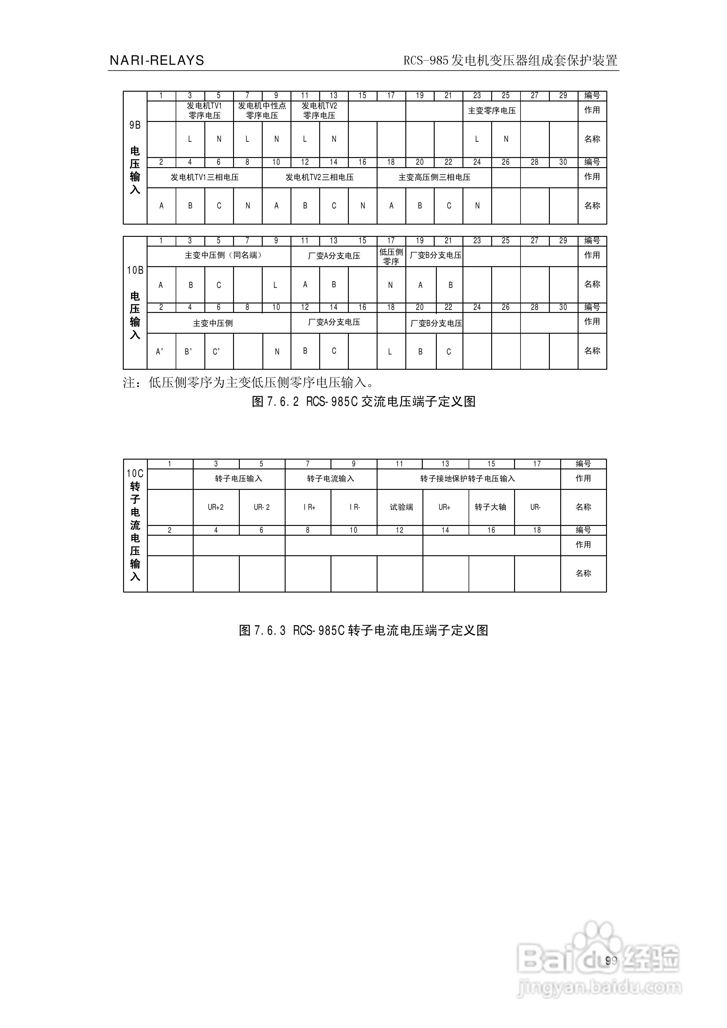 南瑞RCS-985G发电机变压器成套保护装置技术说明书:[11]