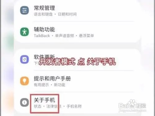 三星手机查看开发者模式的操作方法