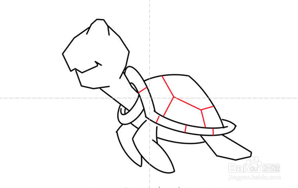 如何给孩子画出一只绿海龟