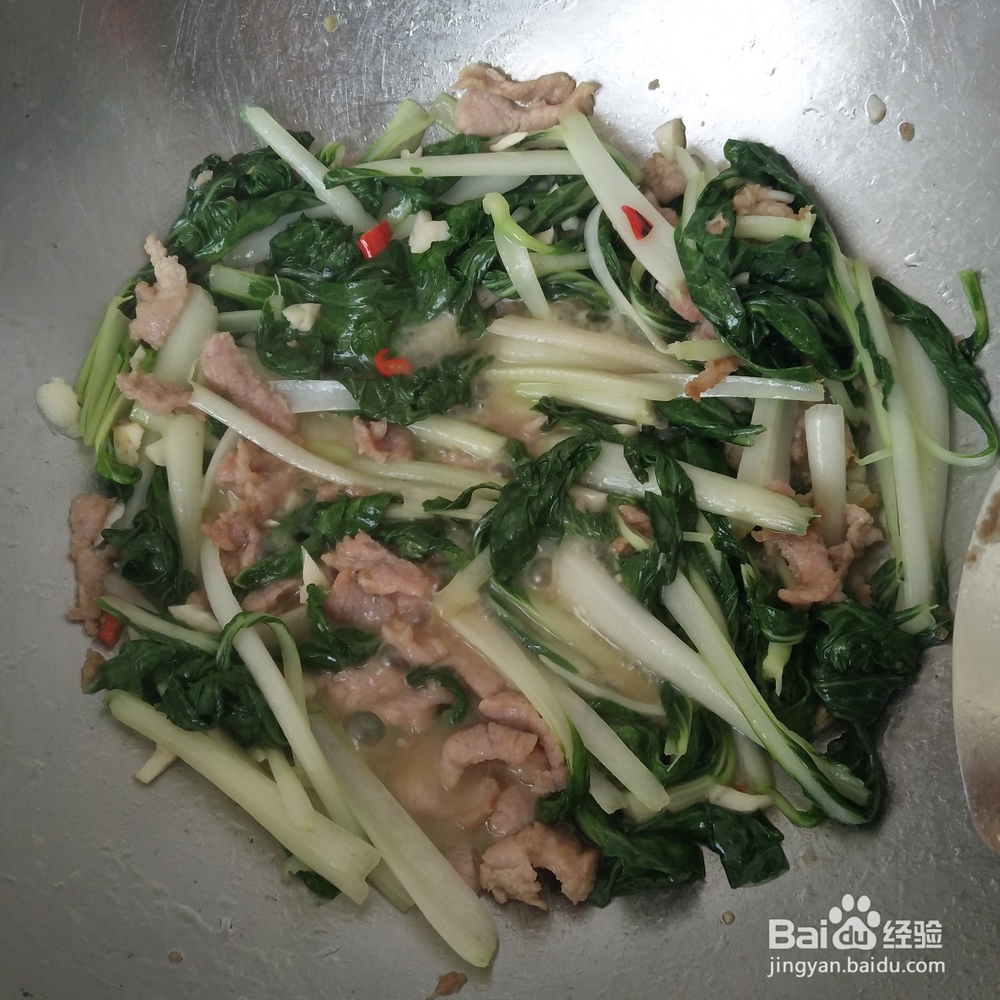 小白菜炒肉怎么炒