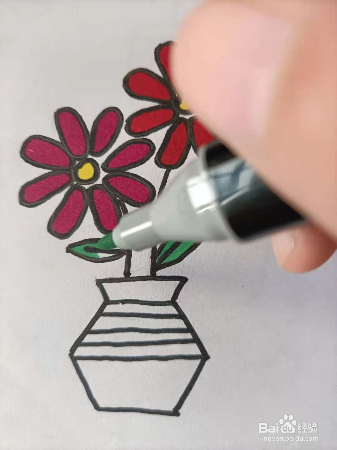 插花的手账图案怎么画