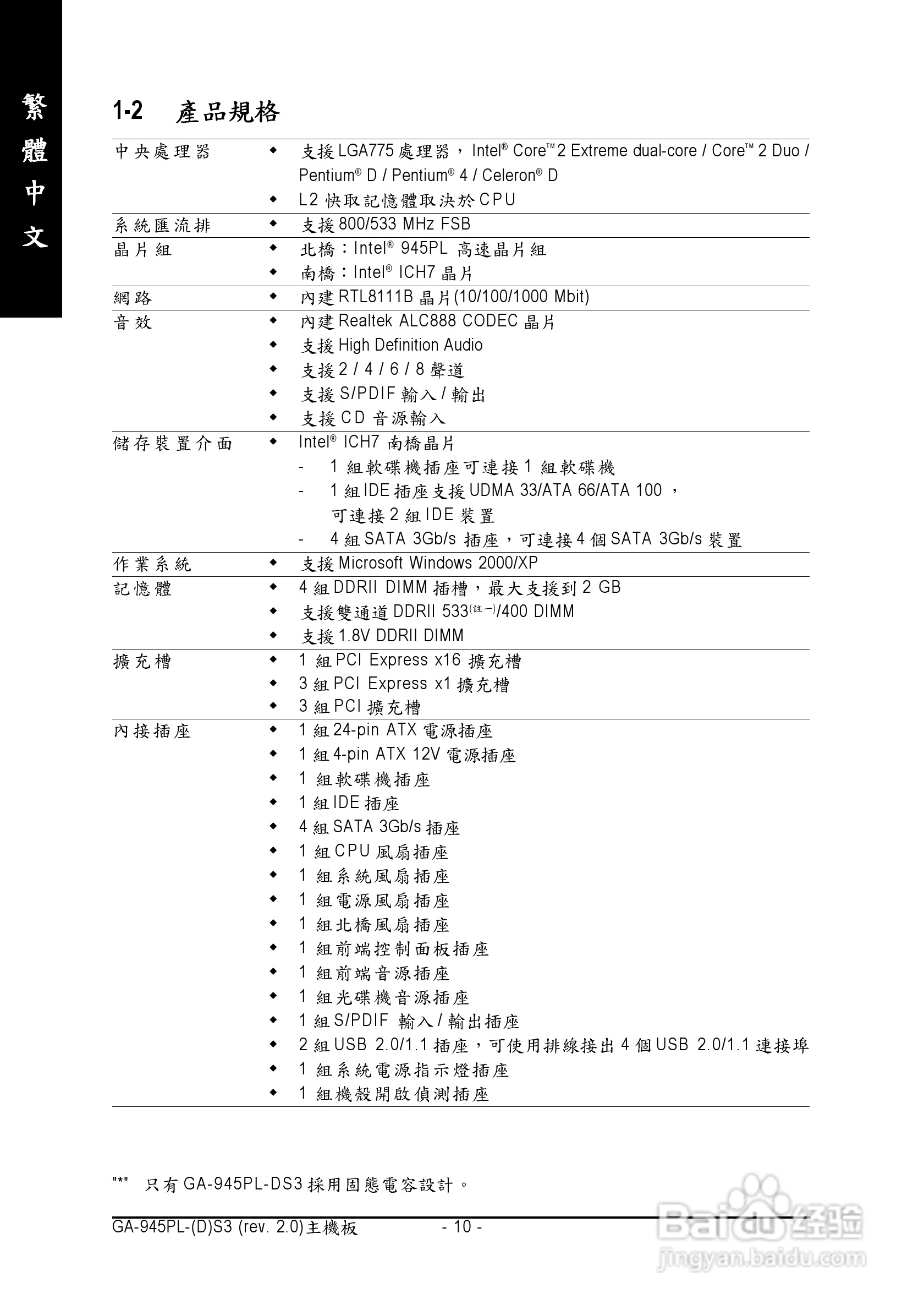 技嘉GA-945PL-DS3 (rev. 2.0)型主板说明书:[1]