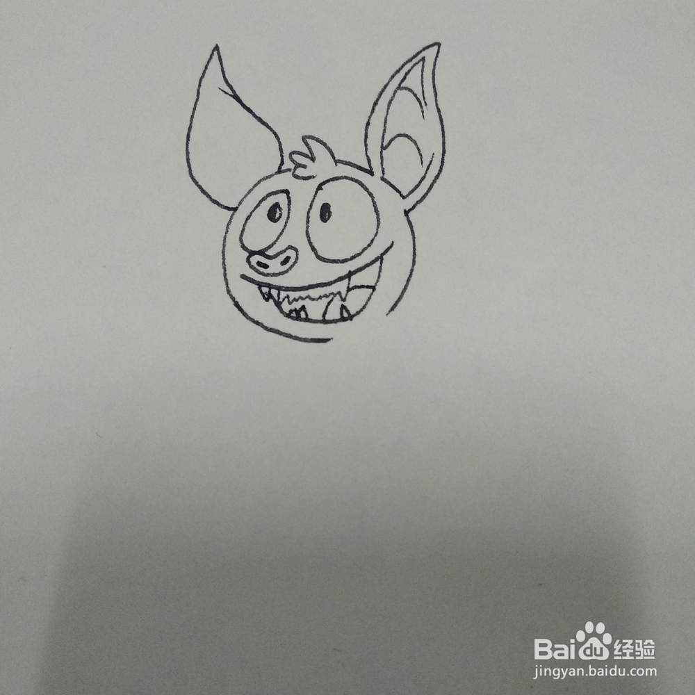 怎么画一只调皮可爱的小蝙蝠卡通儿童简笔画