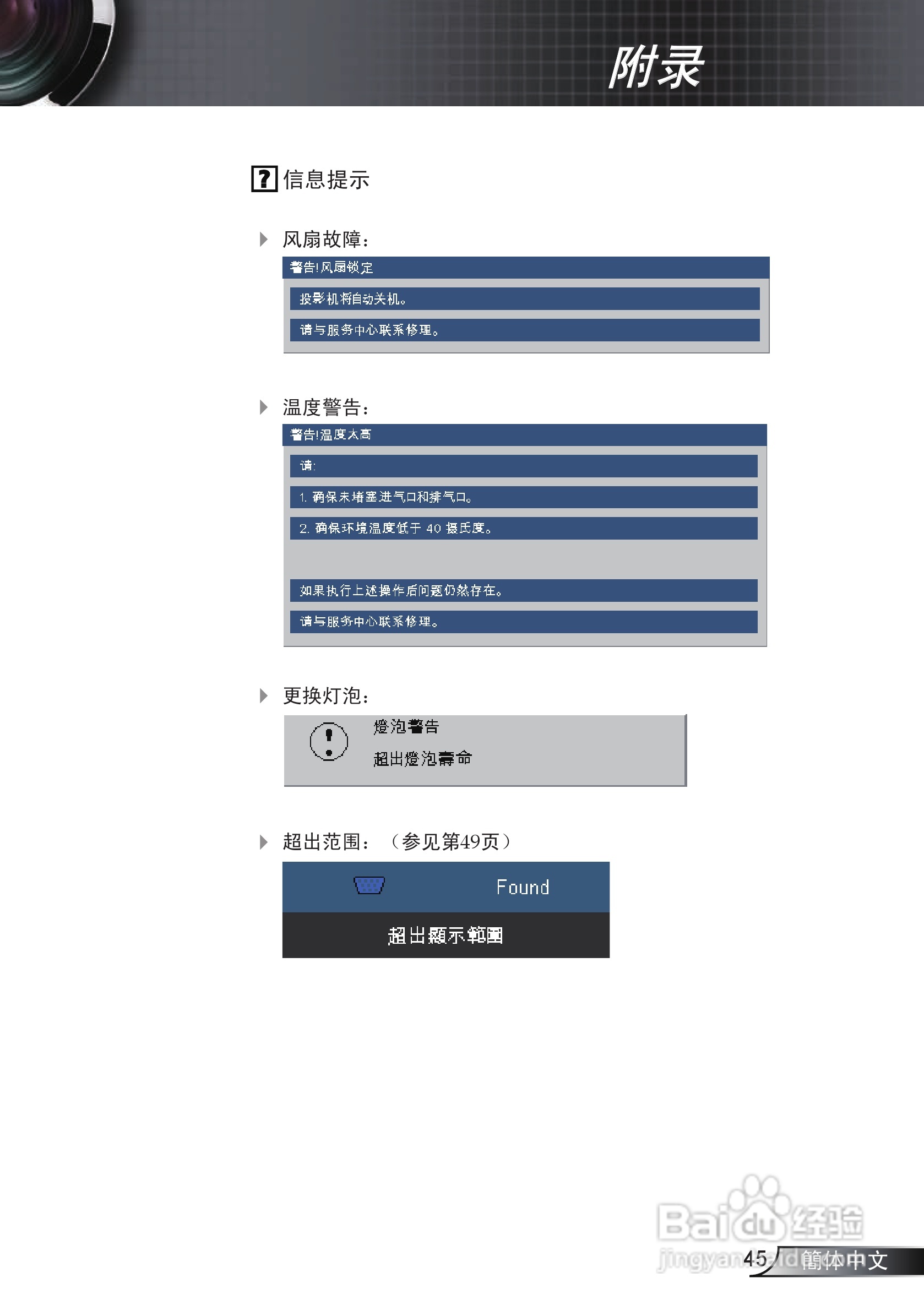 奥图玛投影机EP721型说明书:[5]