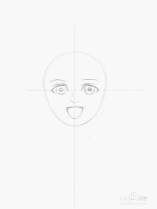 手绘板PS绘画画一条通往家的路之九：正脸画步骤