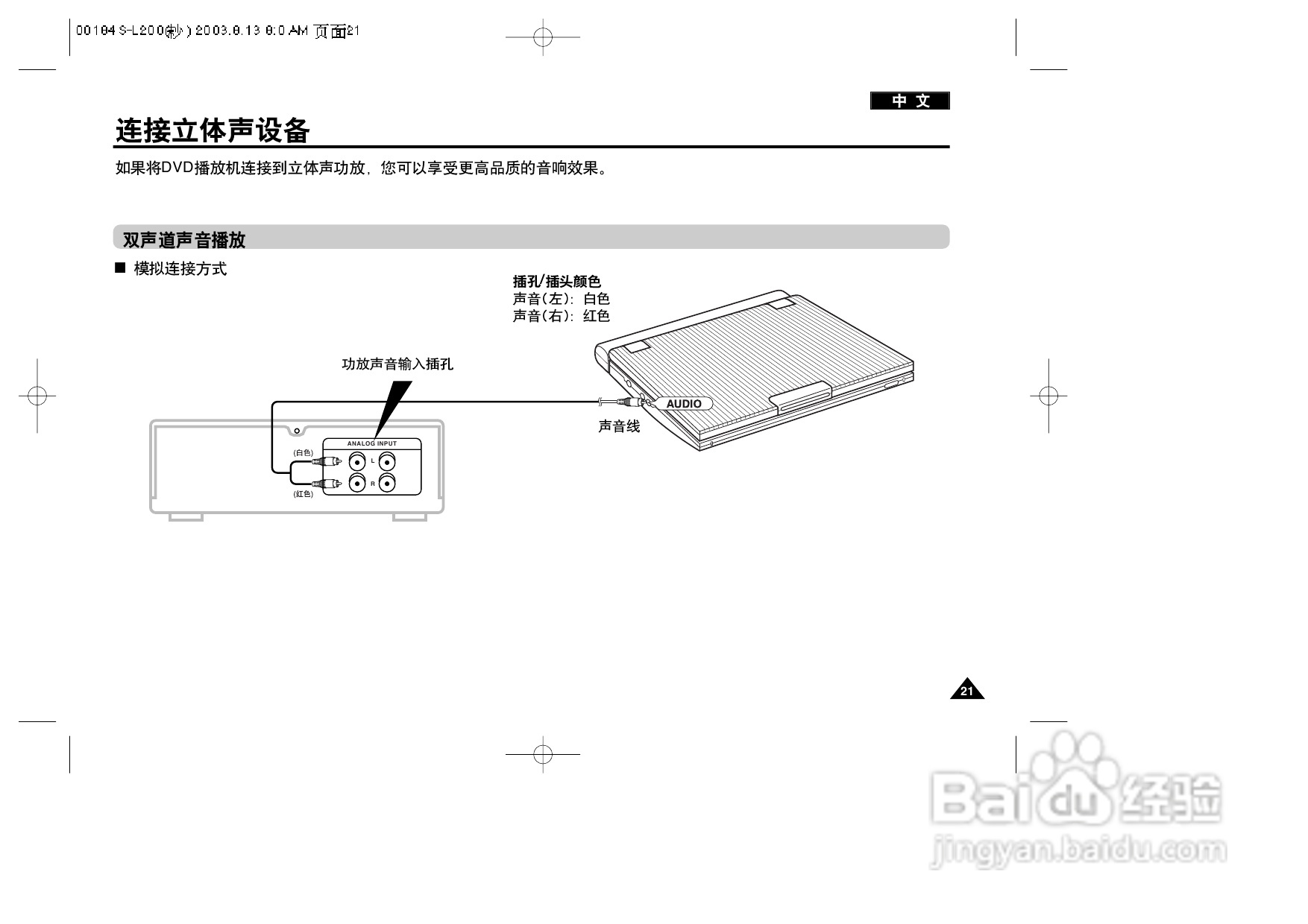 三星DVD-L200W便携式DVD播放机说明书:[2]