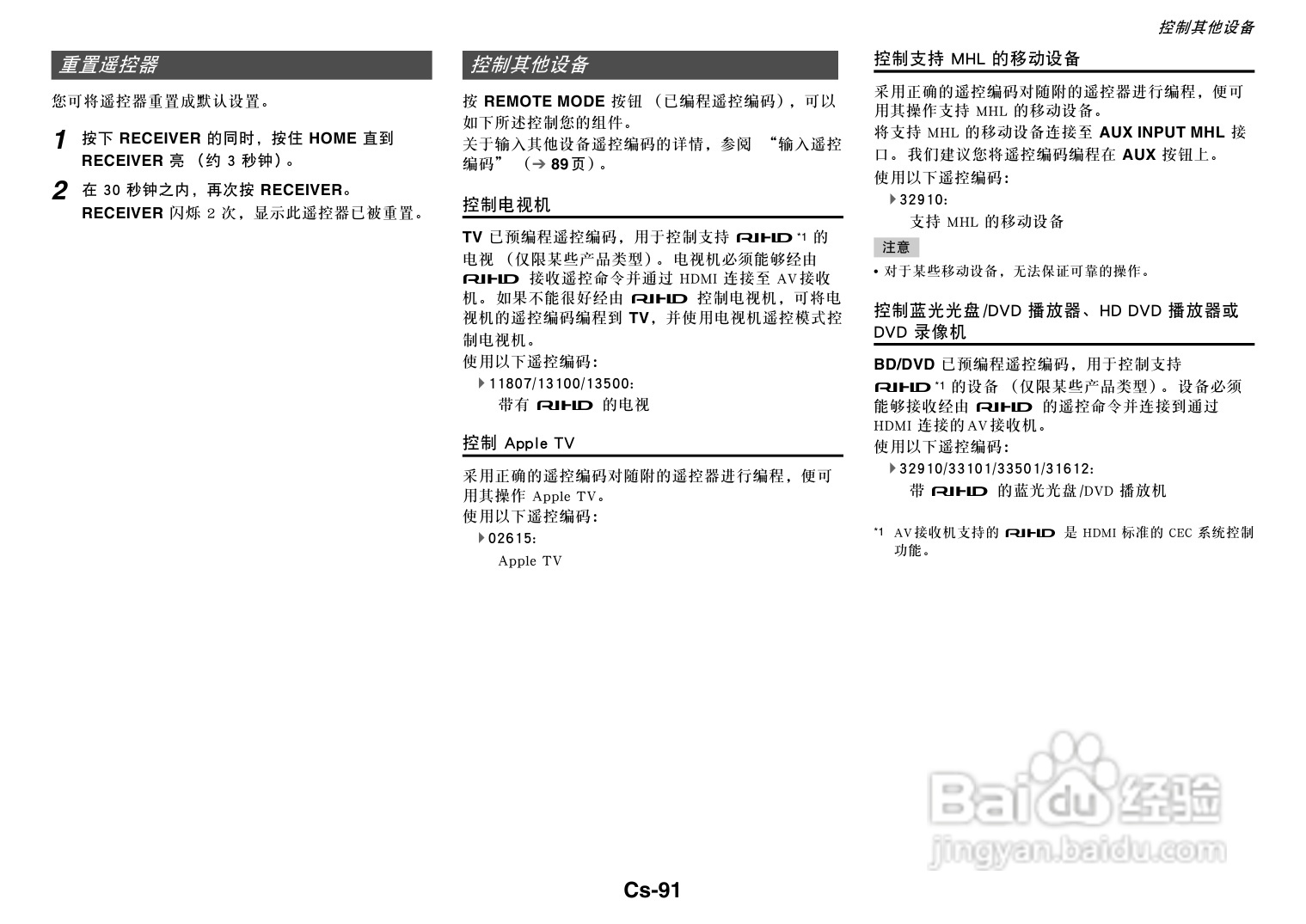 安桥TX-NR3010网络影音功放说明书