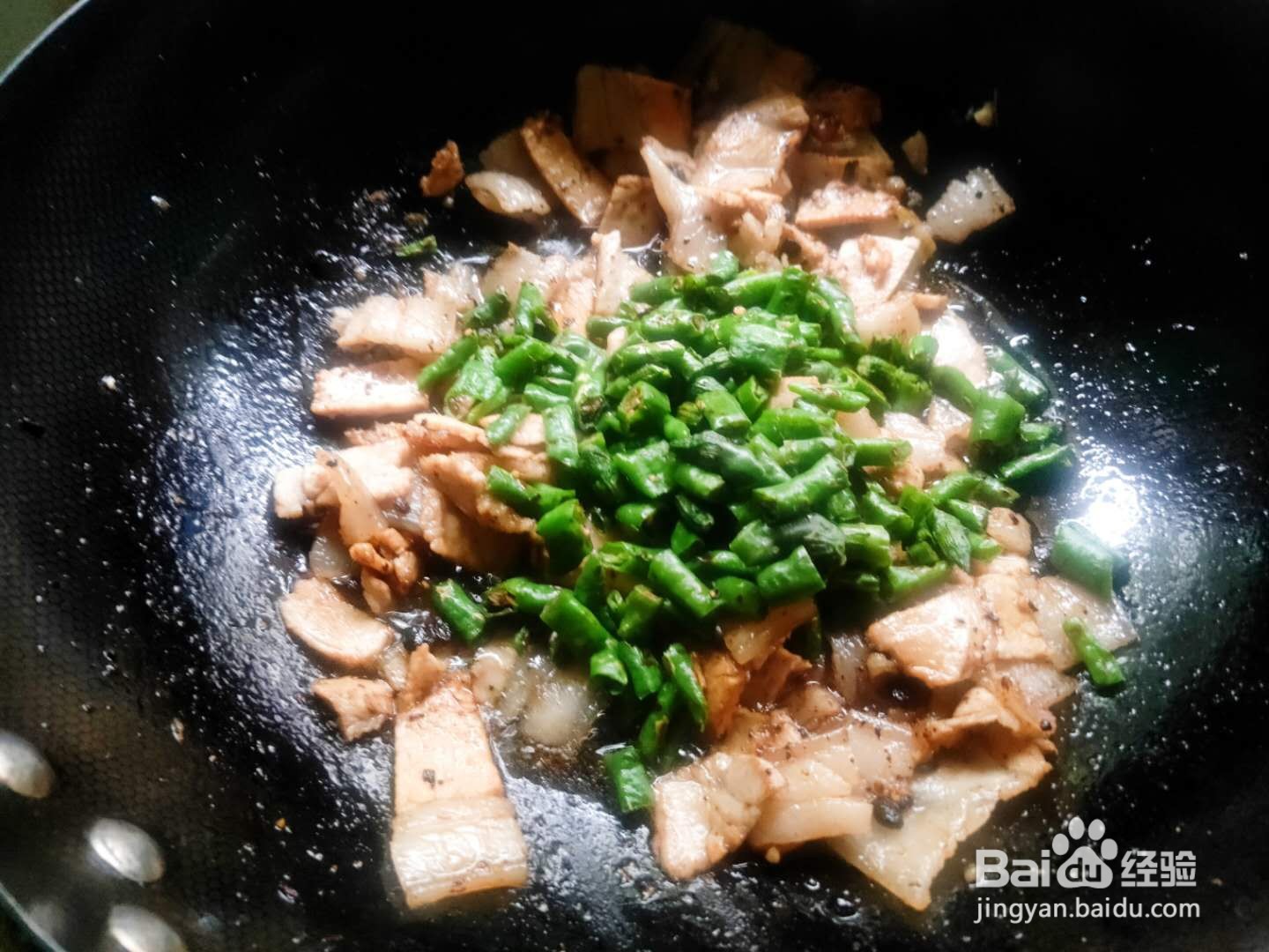 尖椒青豆回锅肉---养生菜系列