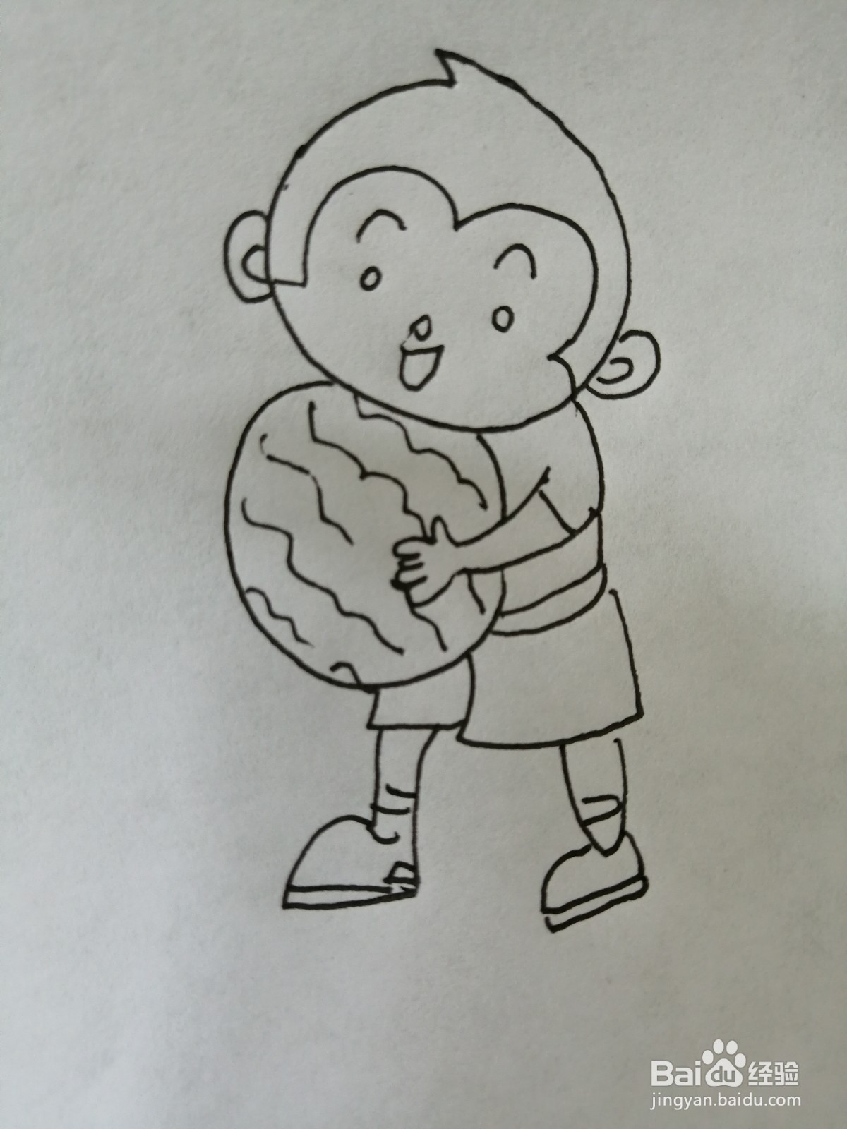 <b>抱着西瓜的小猴子怎么画</b>