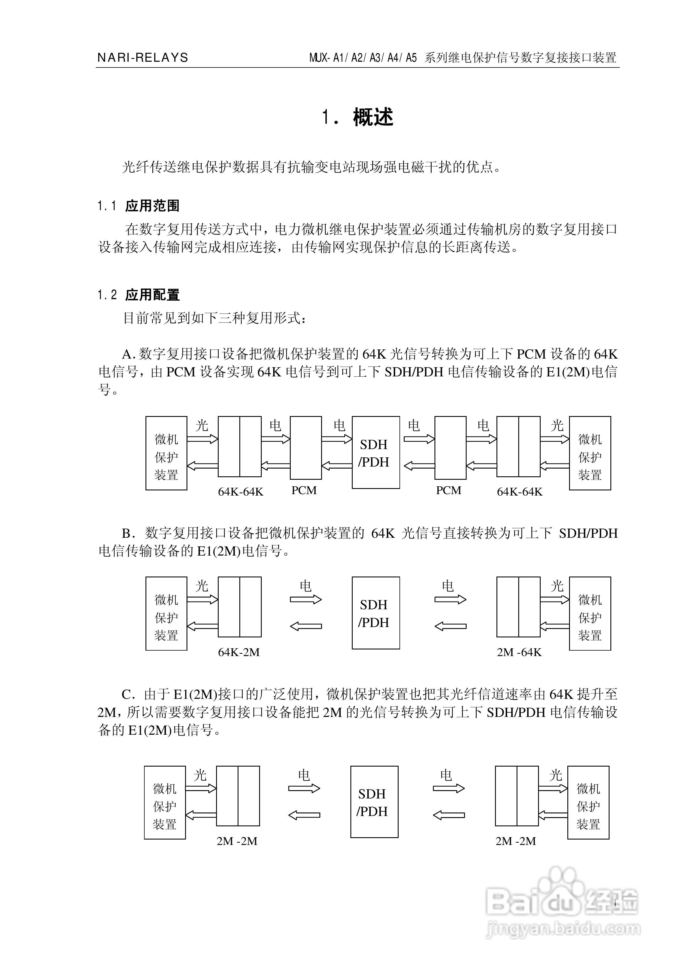 南瑞继保MUX-A5继电保护信号数字复接接口装置使用说明