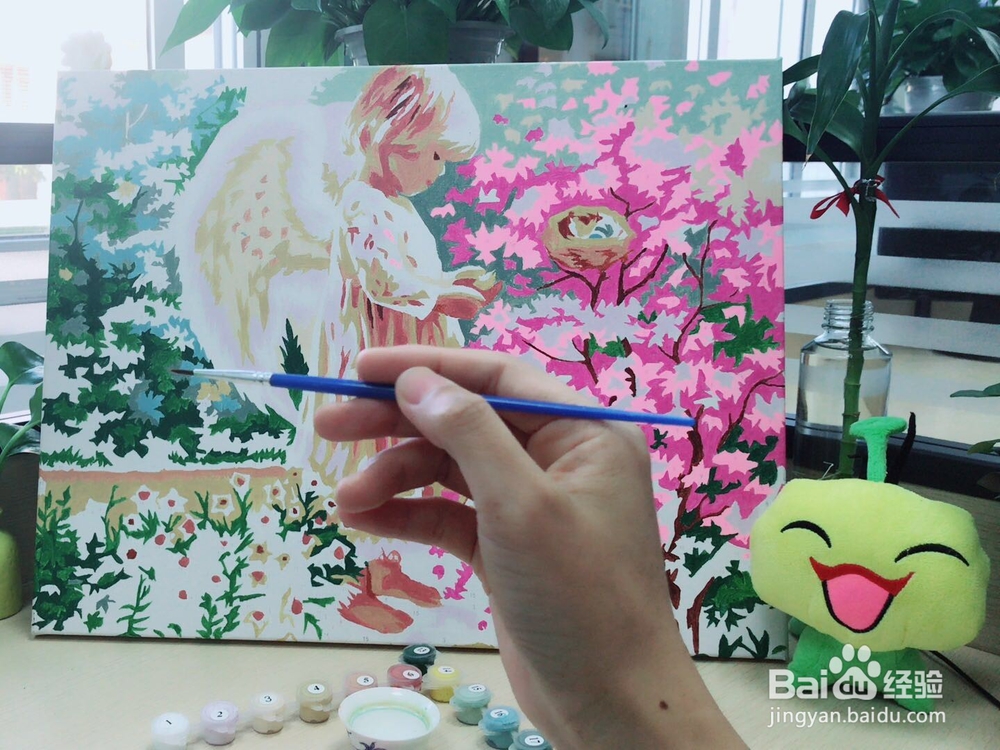 我的第二幅油画:天使的爱怜
