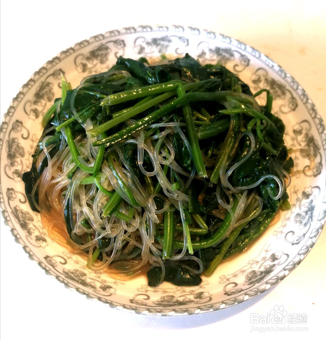 菠菜拌粉丝的做法