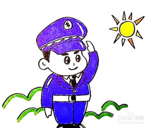 警察叔叔简笔画