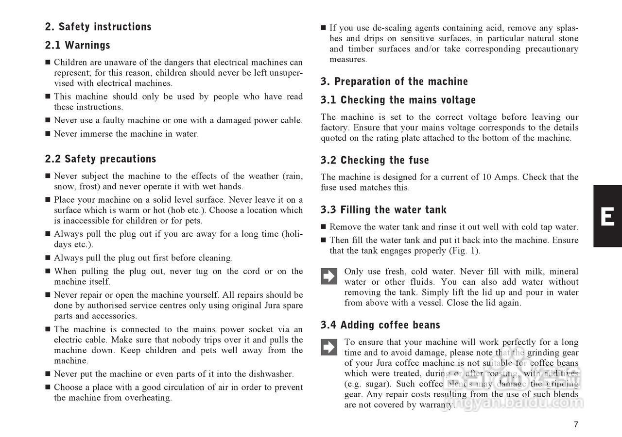 JURA IMPRESSA E45咖啡机使用手册