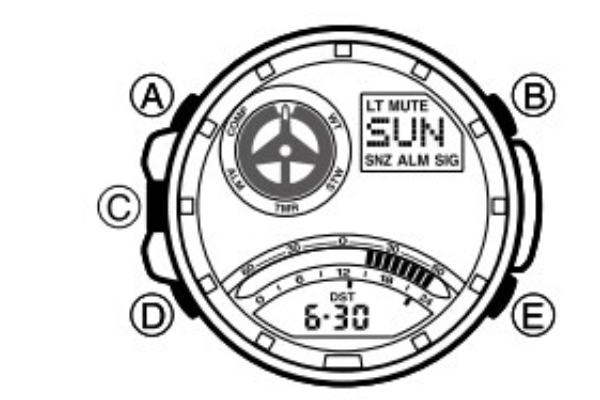 卡西欧G-shock怎么调时间