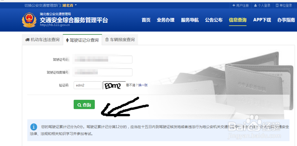 怎么样查询驾照积分情况