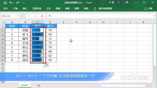 excel 2016 製作不與數字重疊的進度條數據表