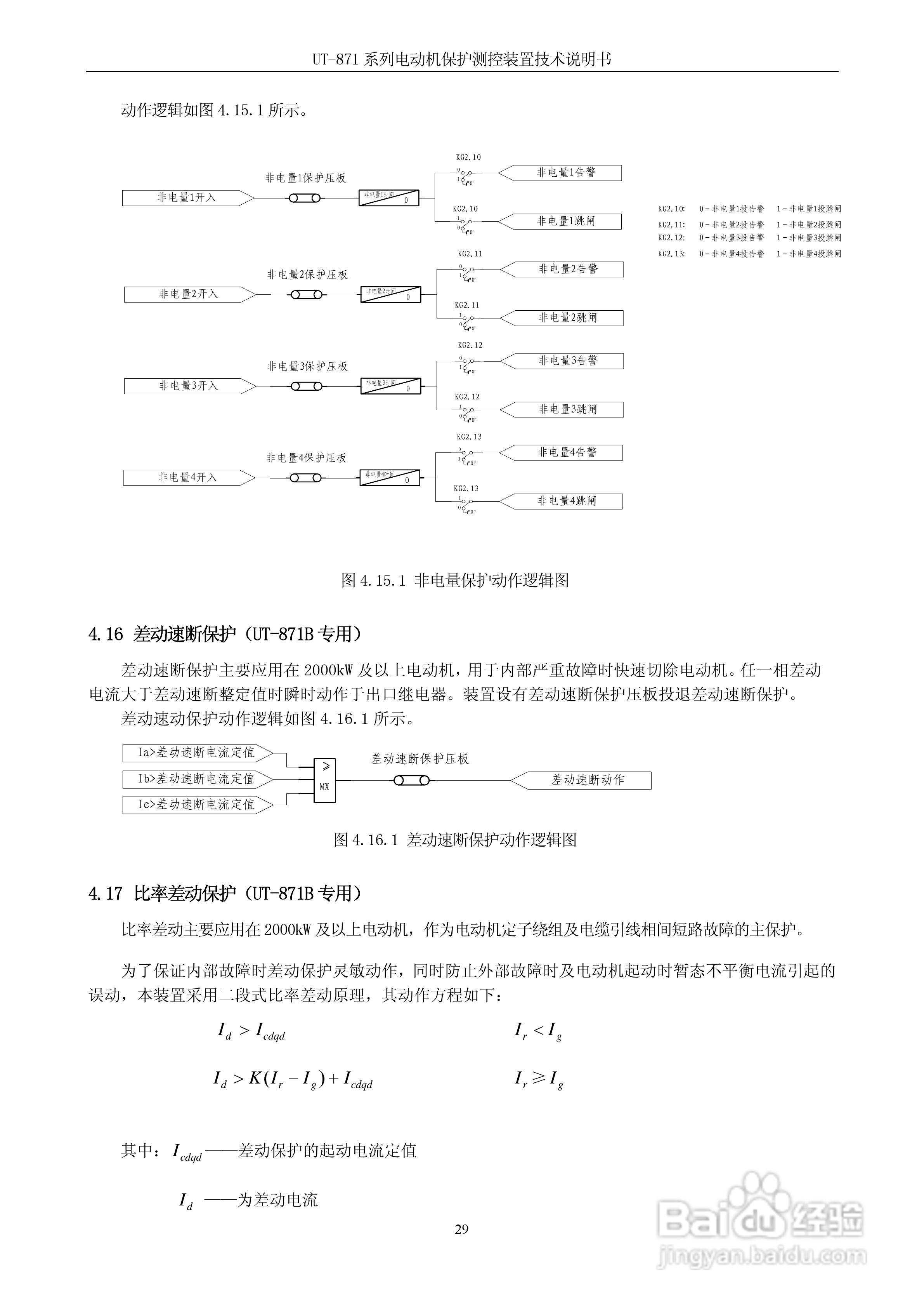 优特UT-871B电动机保护测控装置说明书:[4]