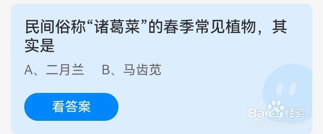 民间俗称“诸葛菜”的春季常见植物是