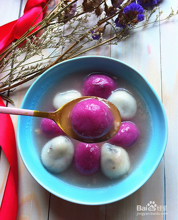 酒酿双色汤圆做法