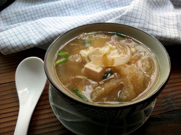 猪皮豆腐酸辣汤