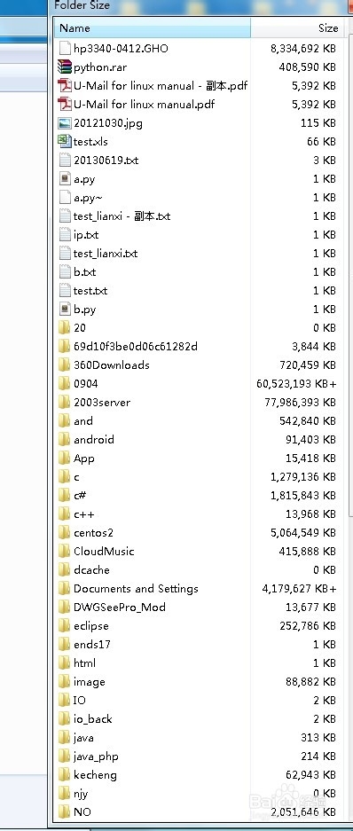WINDOWS XP win7系统如何查看文件夹大小？