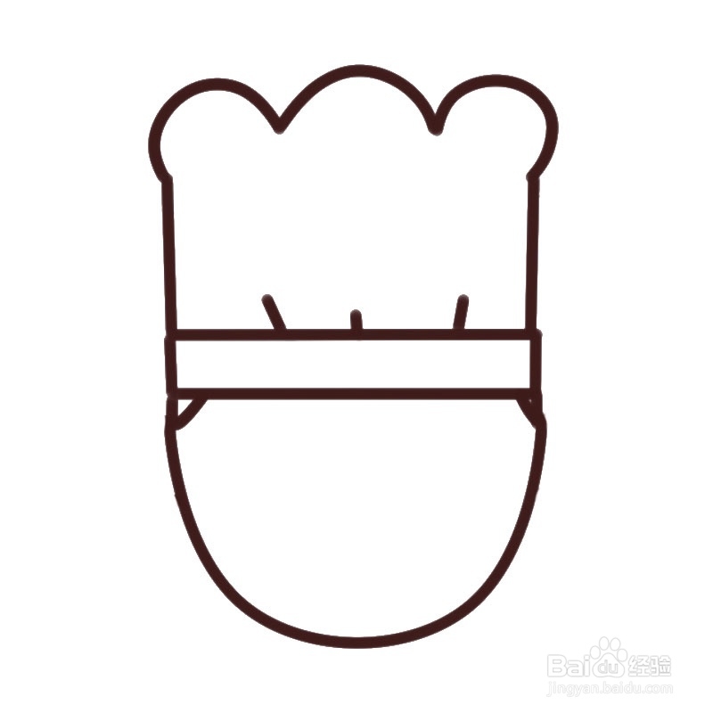简笔画-如何画Q版厨师头像的简笔画