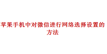 <b>苹果手机中如何对微信进行网络选择设置</b>